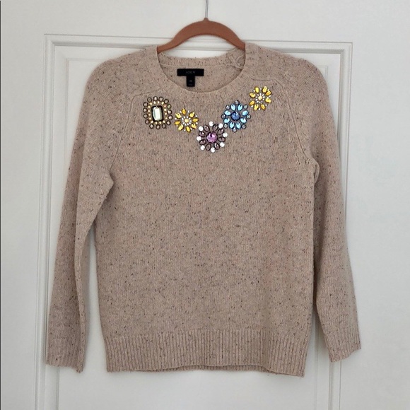 J. Crew rhinestone embellished sweater - Picture 1 of 7